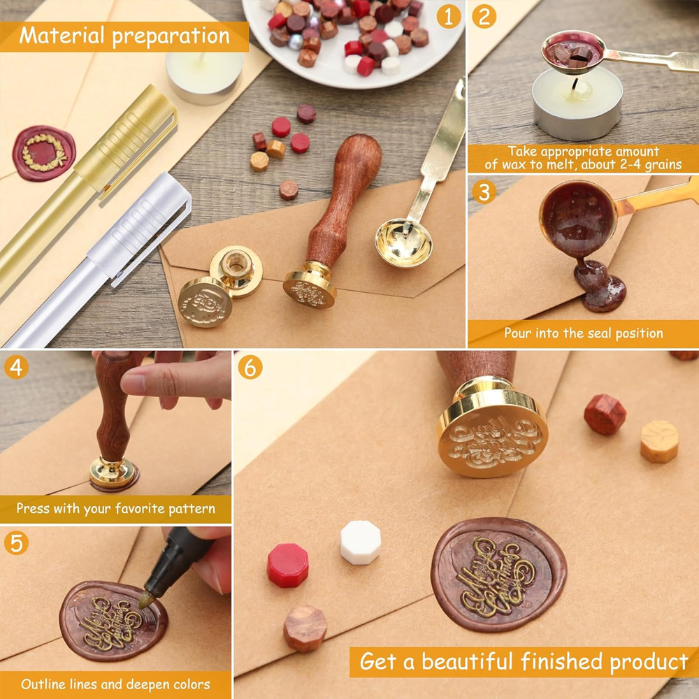 Custom Wax Seal Stamp, Persona - Wax Seal Stamp Set บทวิจารณ์และราคา