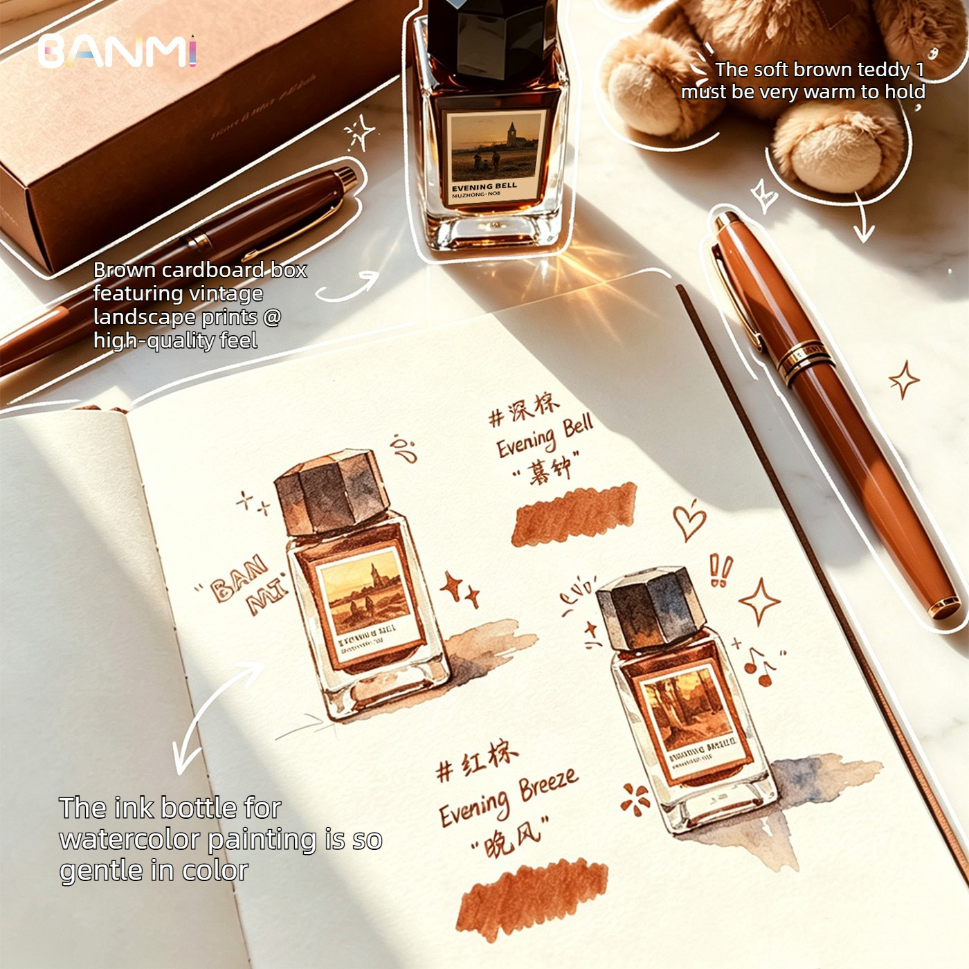 BANMI 10 Color Fountain Pens I - Fountain Pen Bottled Ink บทวิจารณ์และราคา