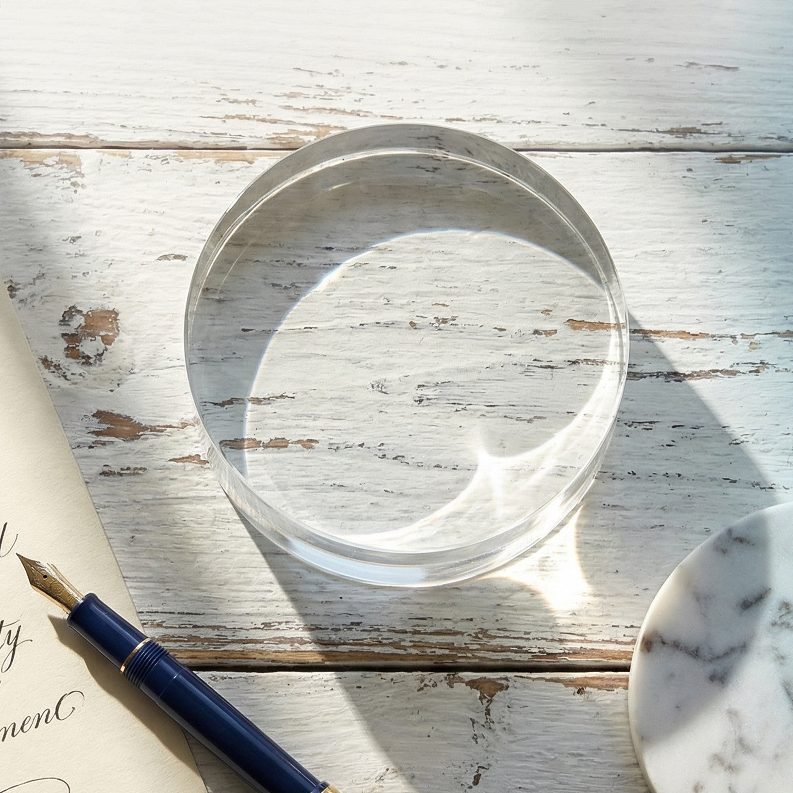 3.15 Inch Round Clear Crystal  - Paper Weight Crystal บทวิจารณ์และราคา