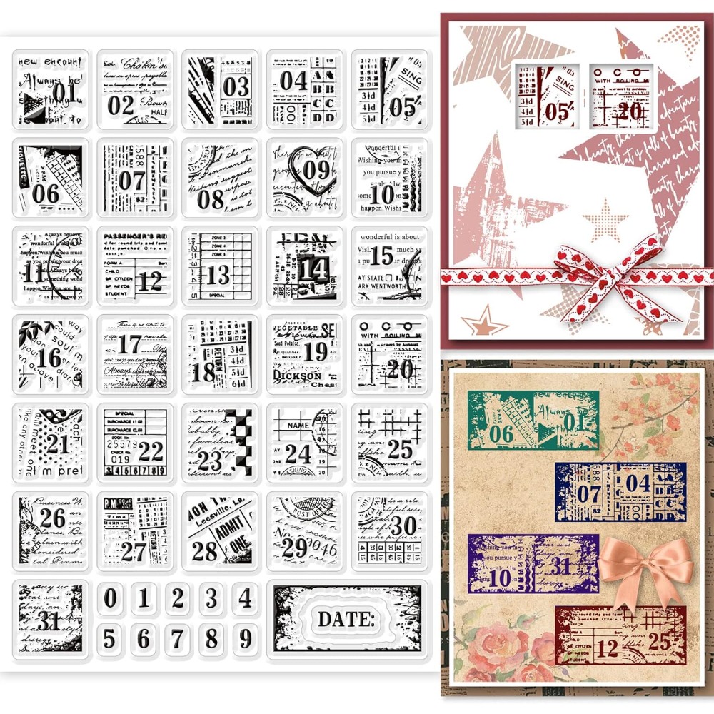 1Sheet Vintage Date Clear Stam - Rubber Date Stamp บทวิจารณ์และราคา
