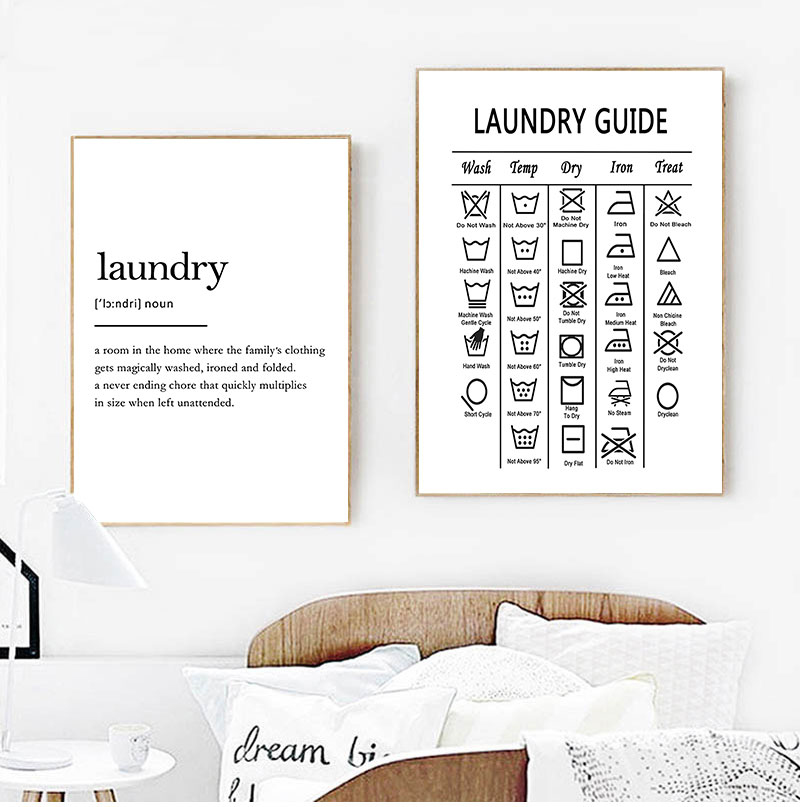 Laundry Guide Canvas Painting  - Ink Blotter Paper บทวิจารณ์และราคา