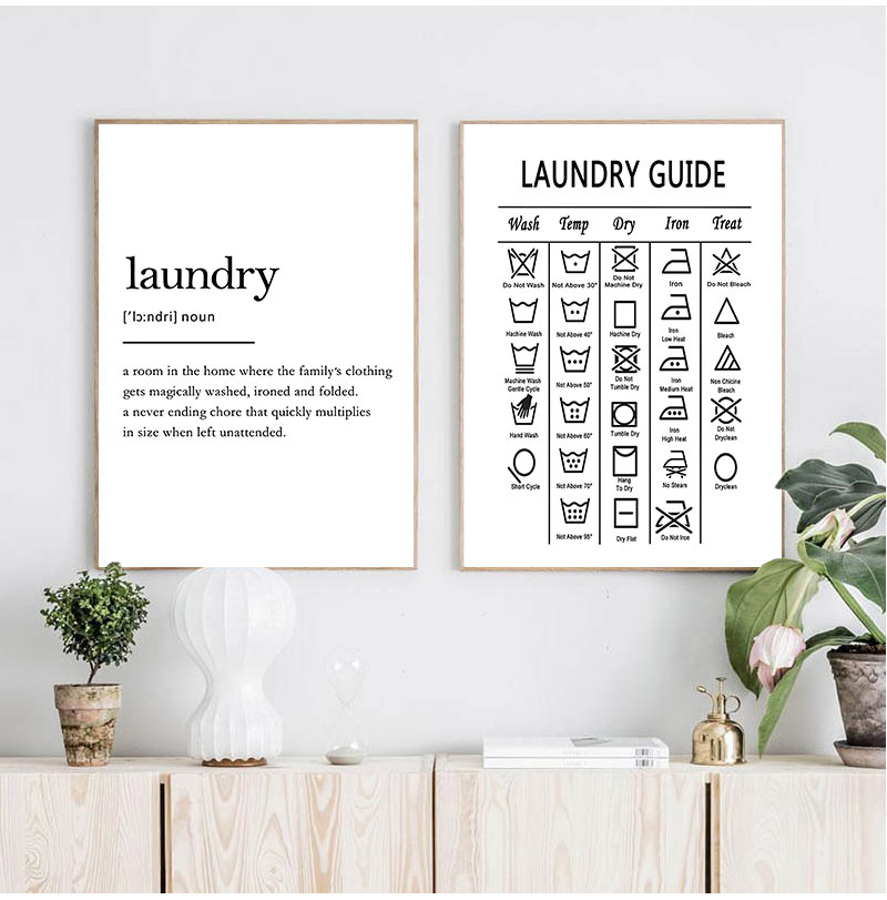 Laundry Guide Canvas Painting  - Ink Blotter Paper บทวิจารณ์และราคา