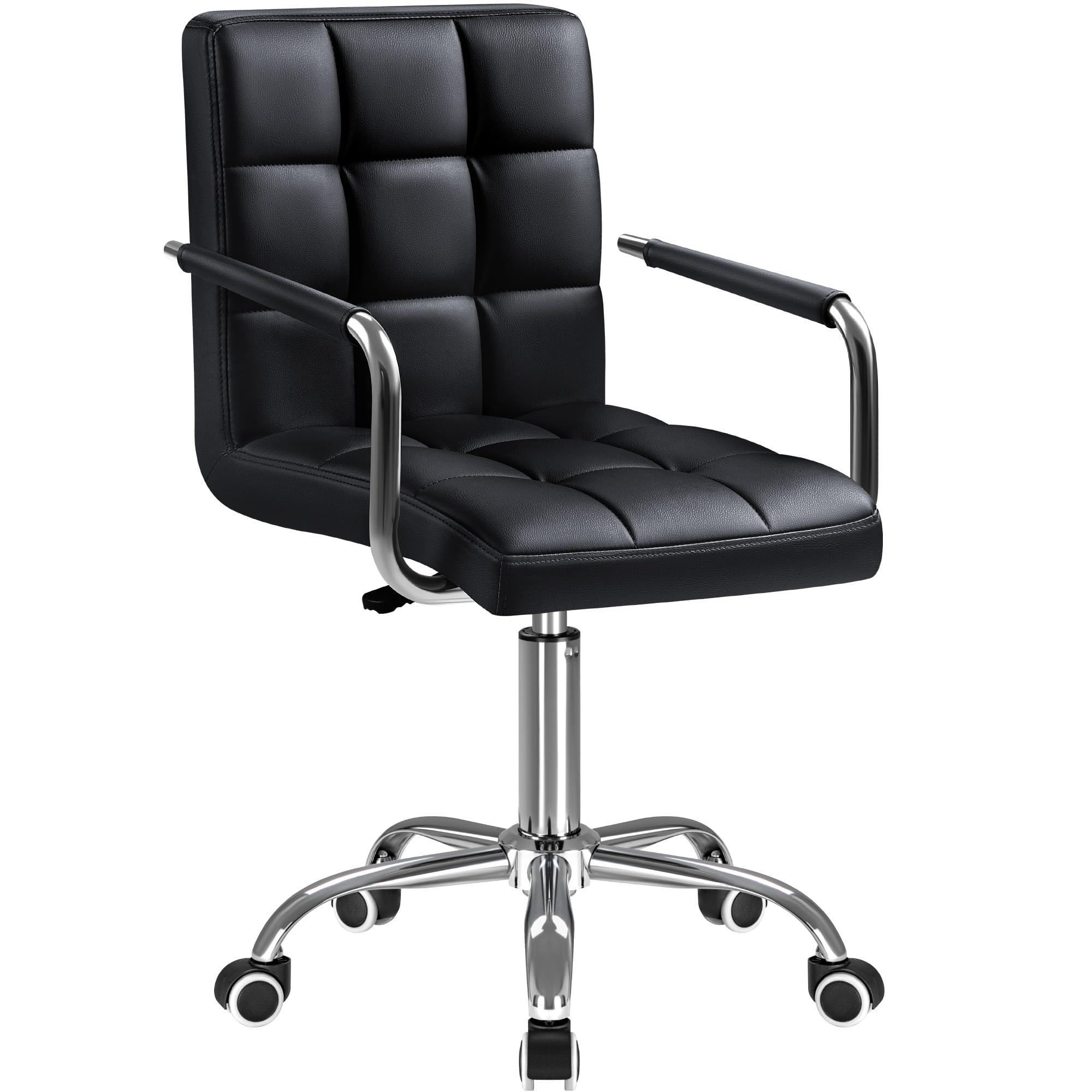 Black PU Leather Swivel Office - Leather Desk Pad บทวิจารณ์และราคา