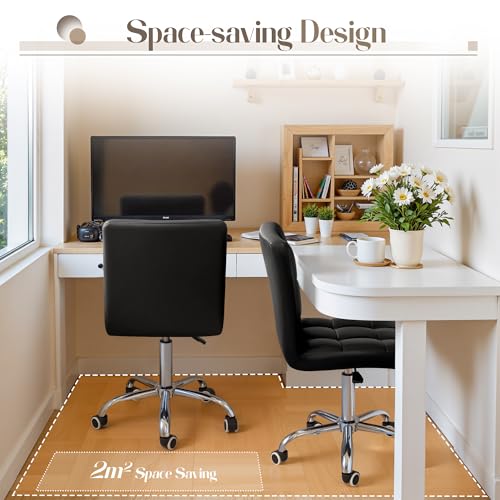Black PU Leather Swivel Office - Leather Desk Pad บทวิจารณ์และราคา