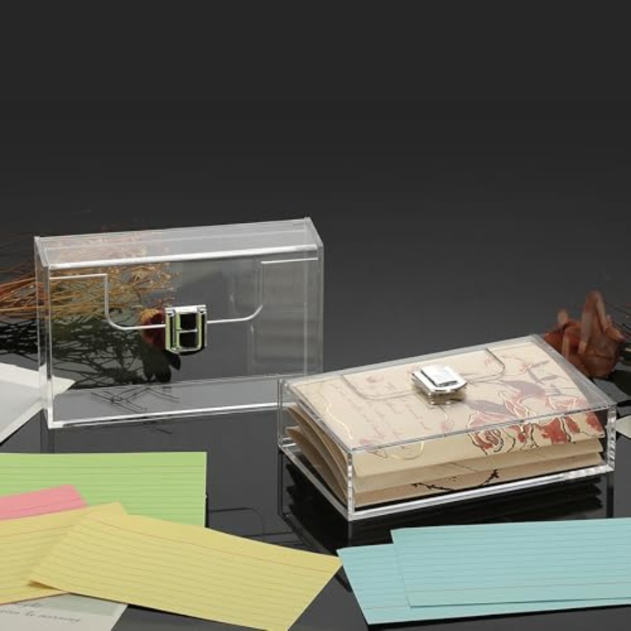 2 Pack Clear Acrylic Index Car - Card Index Box บทวิจารณ์และราคา
