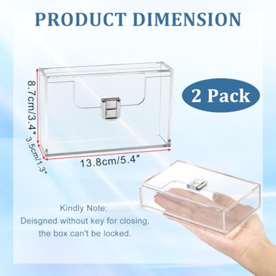 2 Pack Clear Acrylic Index Car - Card Index Box บทวิจารณ์และราคา