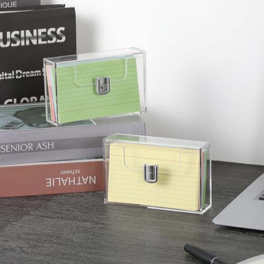 2 Pack Clear Acrylic Index Car - Card Index Box บทวิจารณ์และราคา