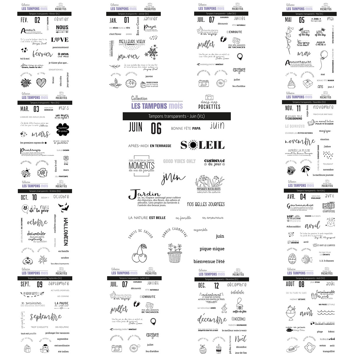 French Month Themed Clear Stam - Rubber Date Stamp บทวิจารณ์และราคา