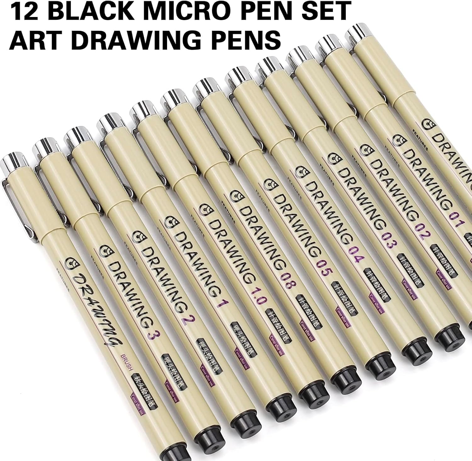 12 Black Fine Line Drawing Pen - Archive Box Set บทวิจารณ์และราคา