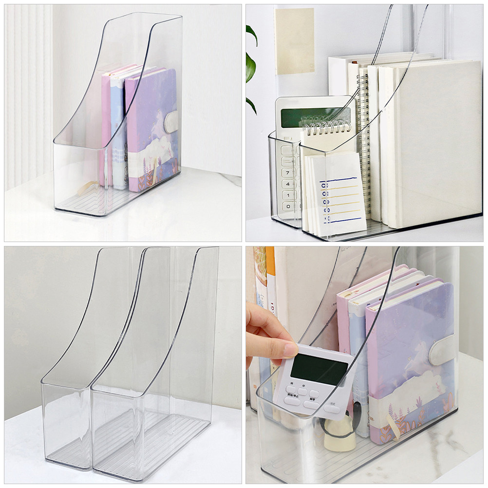2Pcs Clear File Organizer Desk - Magazine Holder Rack บทวิจารณ์และราคา