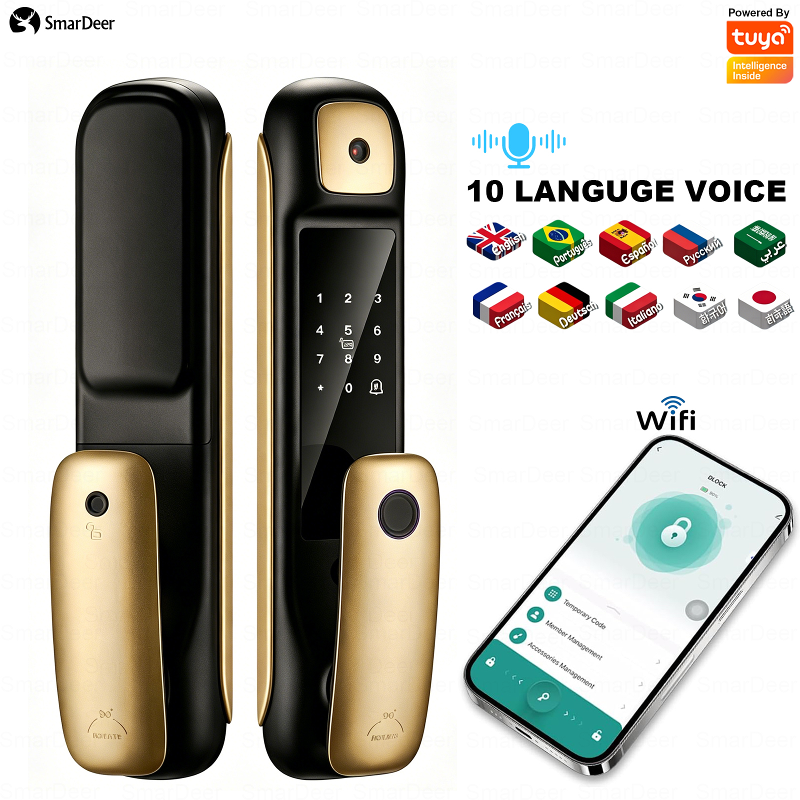 SmarDeer Smart Door Lock With  - Letter Opener Brass บทวิจารณ์และราคา