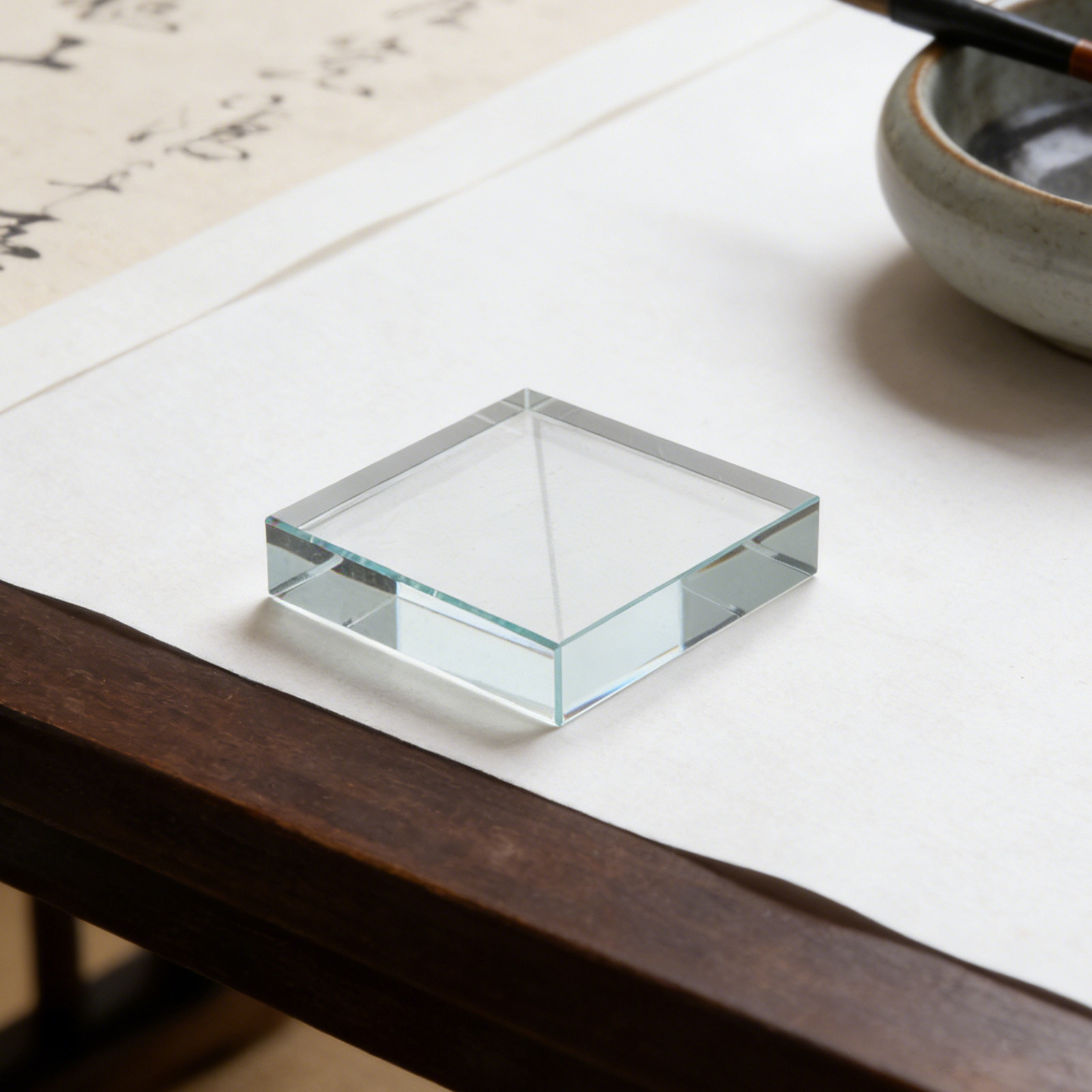 Clear Glass Rectangle Paperwei - Paper Weight Crystal บทวิจารณ์และราคา