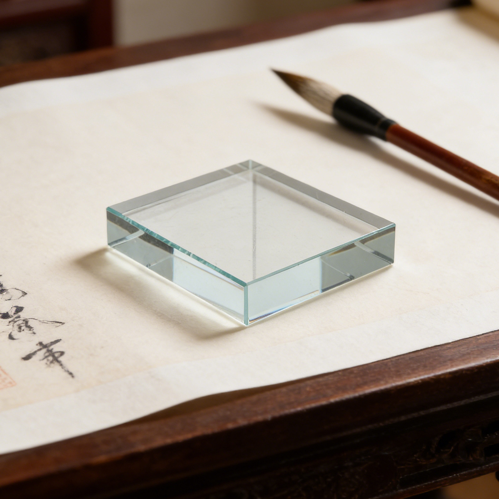Clear Glass Rectangle Paperwei - Paper Weight Crystal บทวิจารณ์และราคา