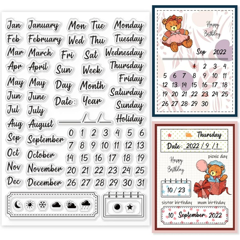 1PC 8.3x5.8in Calendar Clear S - Rubber Date Stamp บทวิจารณ์และราคา