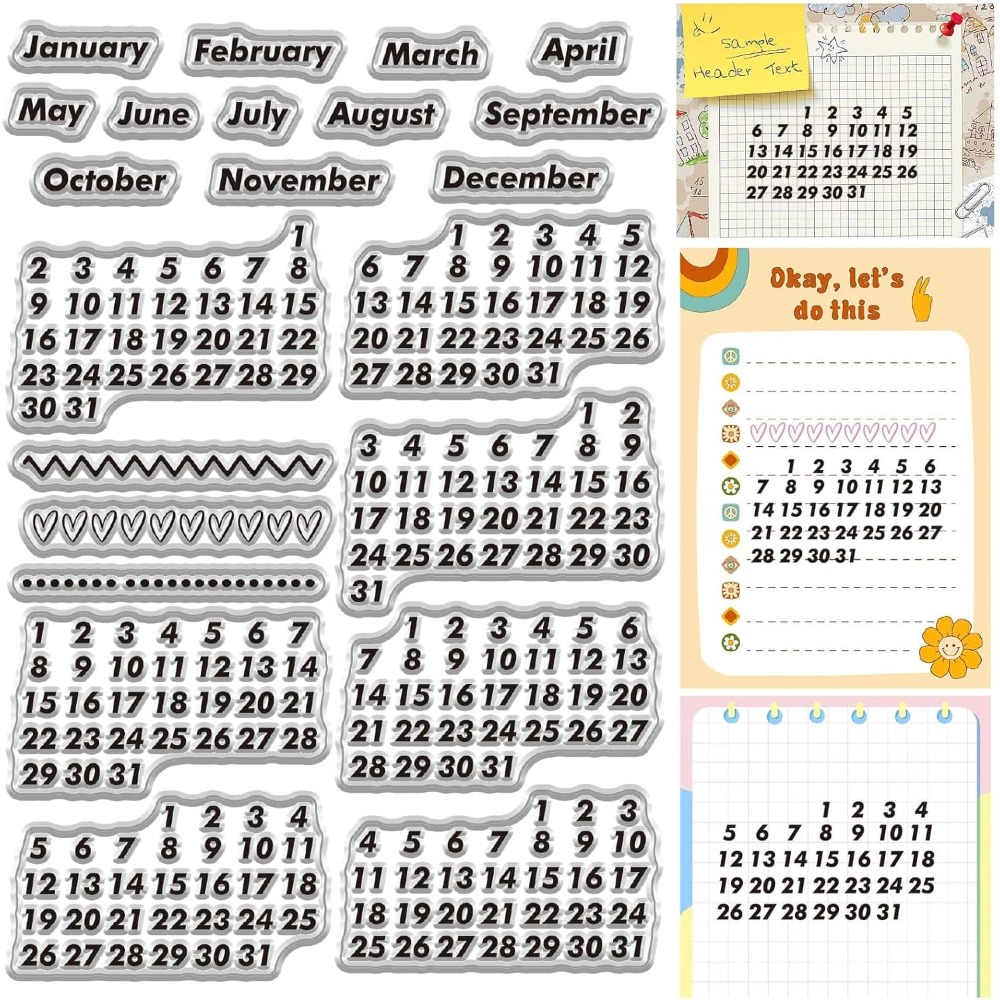 Calendar Date Clear Stamps Vin - Rubber Date Stamp บทวิจารณ์และราคา