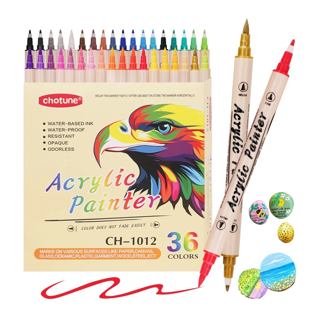 12-36 Colors Acrylic Paint Mar - Correction Pen Fine บทวิจารณ์และราคา