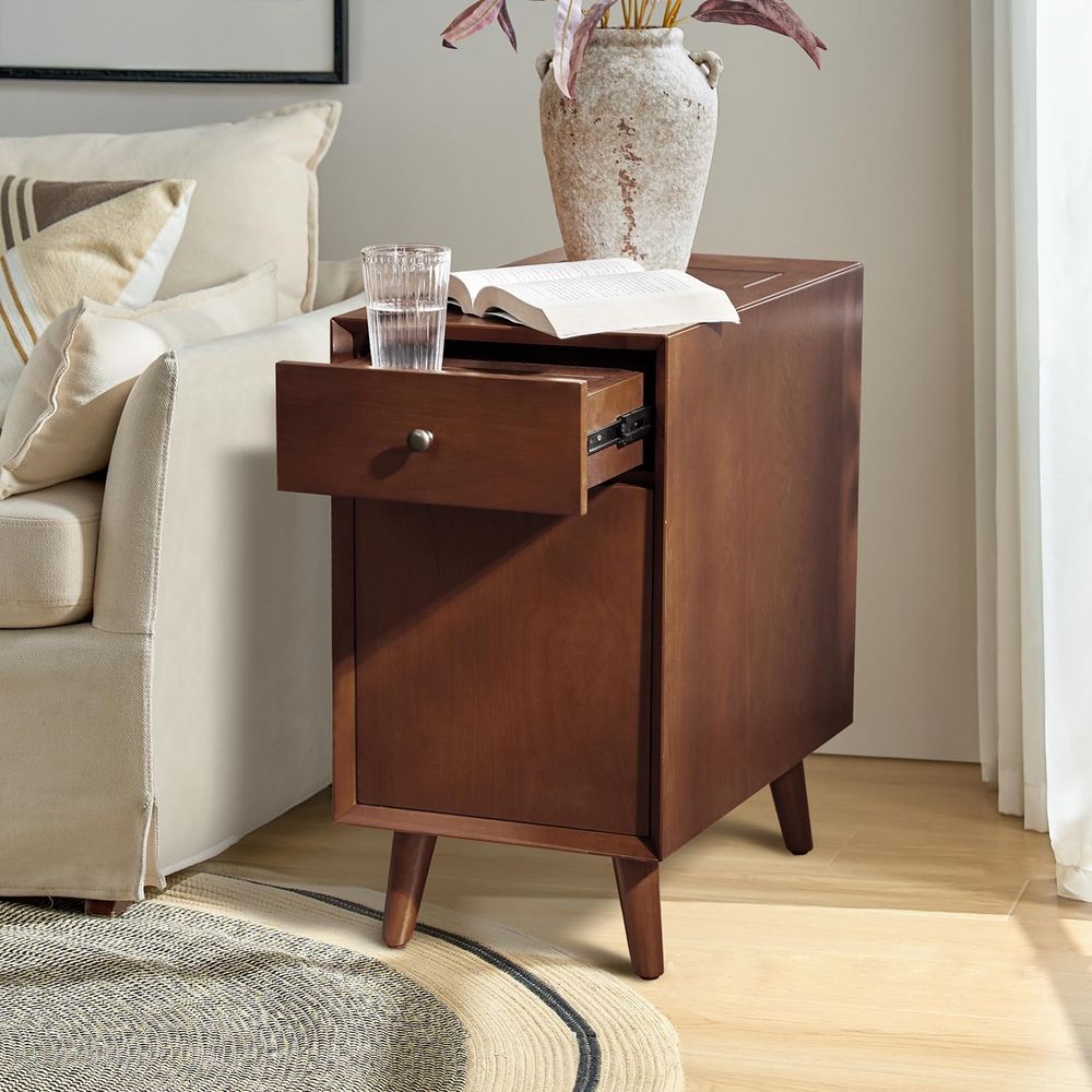 Walnut Charging Station End Ta - Magazine Holder Rack บทวิจารณ์และราคา