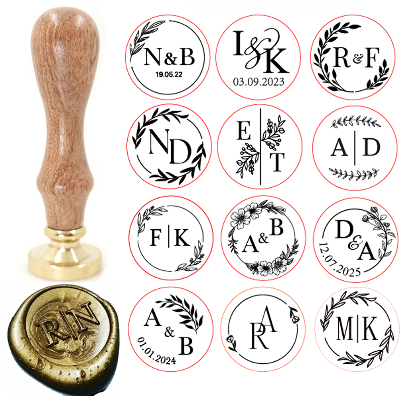 Custom brass wax seal Stamp wi - Wax Seal Stamp Set บทวิจารณ์และราคา
