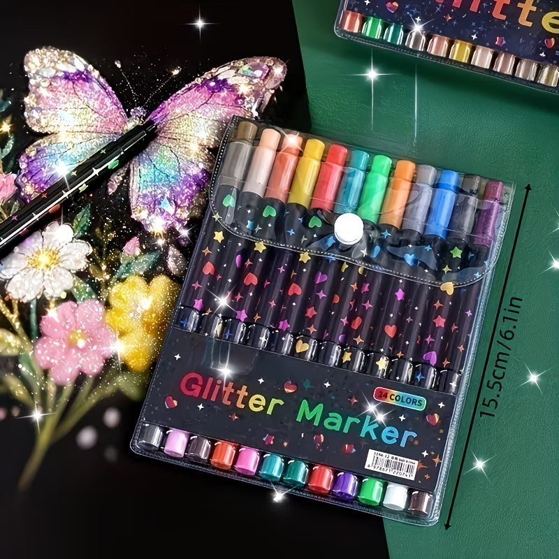 24 Colors Double Head Glitter  - Correction Pen Fine บทวิจารณ์และราคา