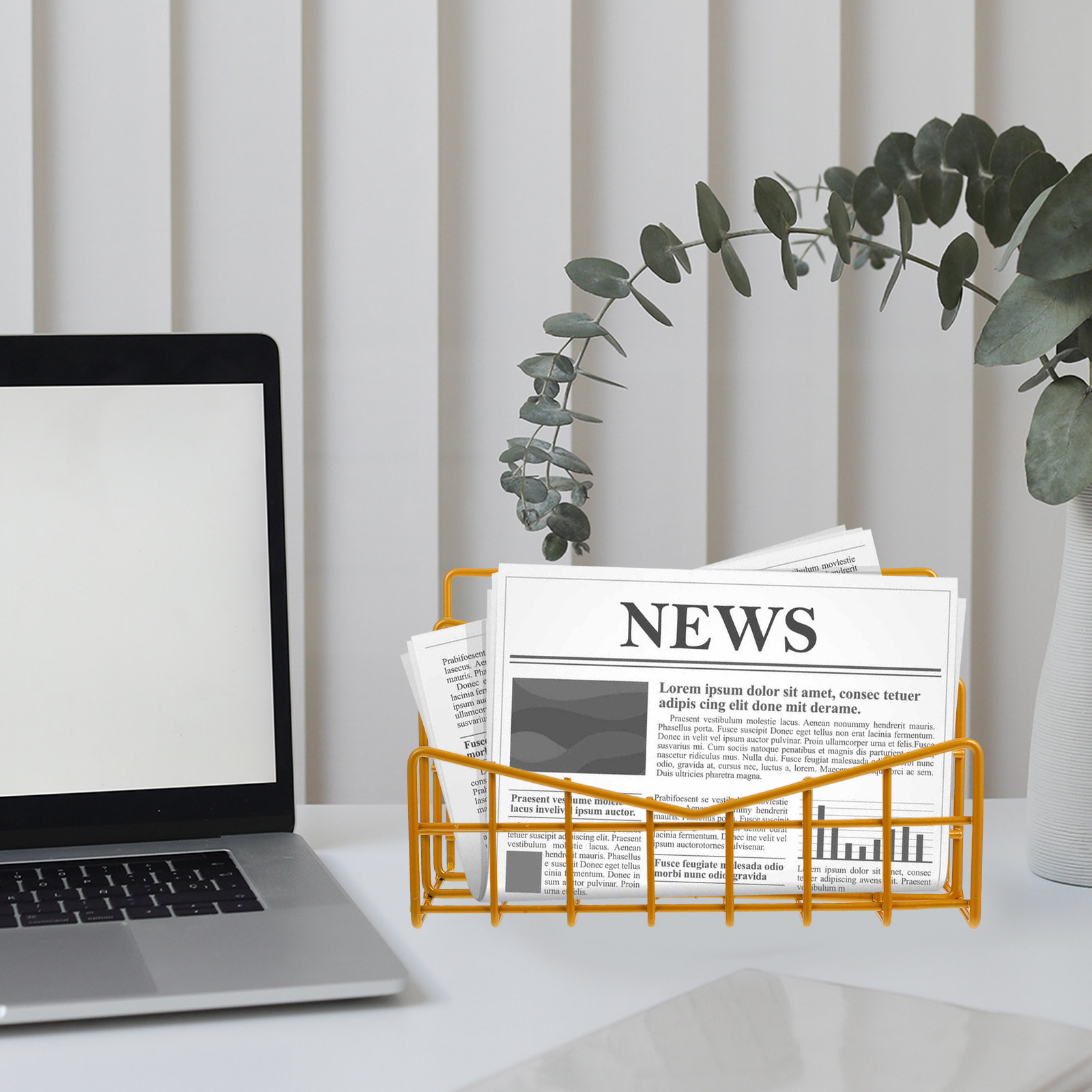 1Pcs Electroplated Metal Stora - Magazine Holder Rack บทวิจารณ์และราคา