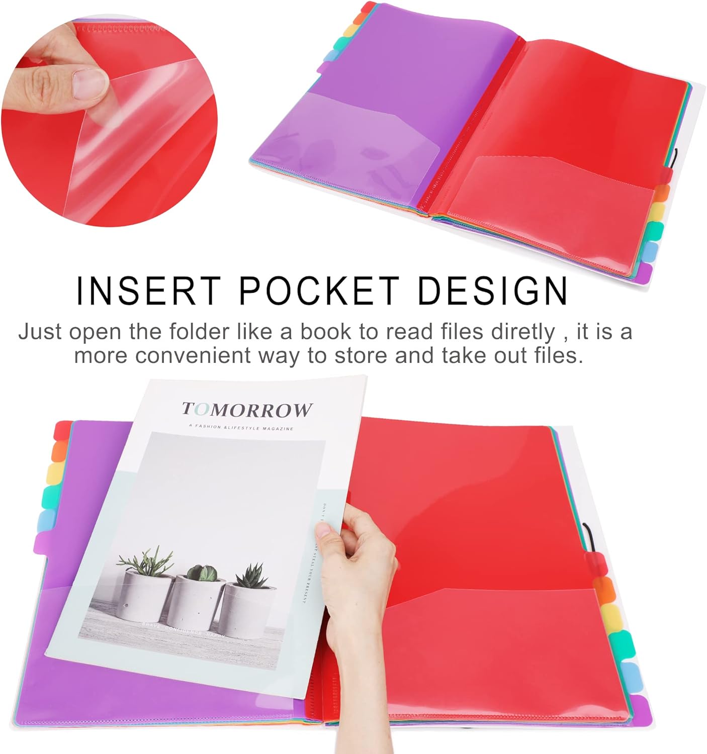 A4 Size Rainbow Tab Expanding  - Tab Divider A4 บทวิจารณ์และราคา